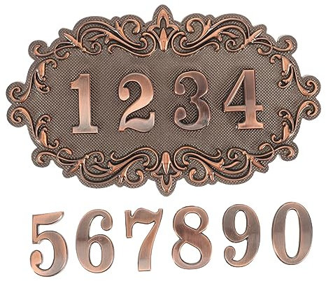 SHINEOFI 1Satz Vintage Hausnummernschild Robustem Material Stellig Und Reflektierend Für Briefkästen Türen