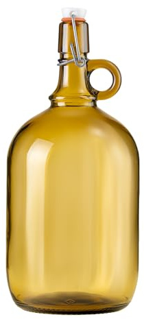 lilawelt24 2L Glasflasche mit Bügelverschluss – Leere Flasche zum Befüllen, Likör-, Wein-, Öl-, Essigflasche, Schnapsflasche, Karaffe, Wasser- & Milchflasche, Deko & Geschenkidee (1x 2L)