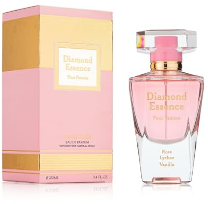 Jean Rish Diamond Essence Perfume for Women Eau De Parfum, Long-Lasting Luxury Fragrance, Made In USA - Rose, Bergamot, Peony, Vanilla Scent - 100ml / 3.4 oz