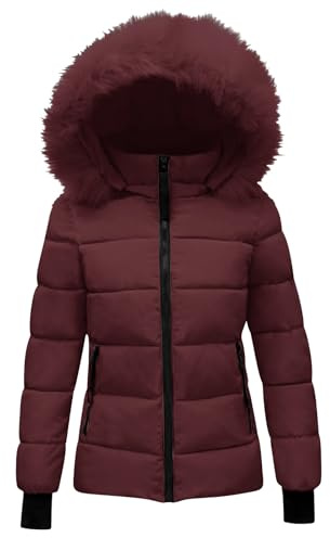 AEGJEGVD Doudoune Femme Hiver Chaude Manteau Matelassée Légère Doudounes Ultralight Veste En Duvet Zippé Blouson Col Montant Manteaux D'hiver Chaude Mi Saison Puffer Jacket Manches Blousons Femmes