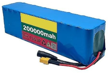 48V 200AH Batería De Bicicleta Eléctrica 13S3P Batería De Litio para Patinete Plegable Batería De Litio Recargable para Patinete Eléctrico Incluye Cargador XT90