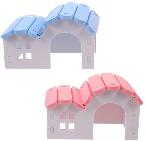 SEWOART 2 Stück Hamsternest aus PVC mit Einfachem Reinigungssystem Farbenfrohes Kleintierversteck für Kleine Haustiere als Hamsterbett und Hamsterkammer Versteck im Käfig