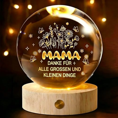 Muttertagsgeschenk, 60mm Aufladbar Glas Kristall Geschenke für Mama Mutter Tochter Sohn Geschenk, Beste Mama Geburtstagsgeschenk Muttertagsgeschenke für Frauen