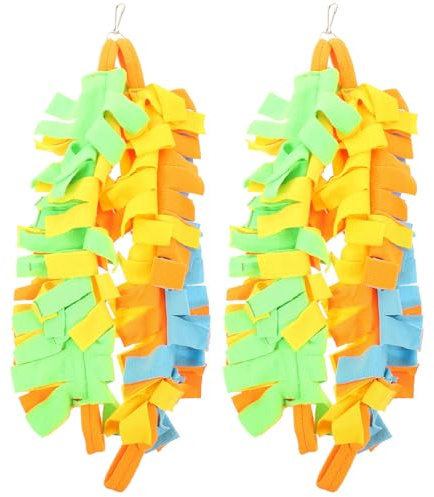 TOYANDONA Giocattolo da Mordere per Pappagalli e Criceti, Set 2 Pezzi Colorato Altalena Sospesa, Materiale Sicuro e Resistente per Animali Domestici, Gioco Stimolante per Gabbie di Uccelli