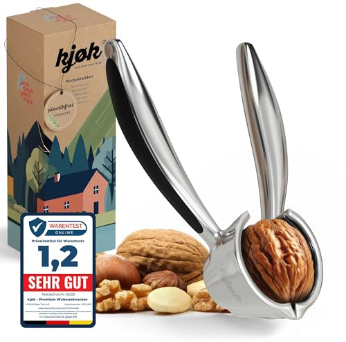 kjøk Nussknacker 350 g Metall verchromt – für Walnüsse, Haselnüsse & Macadamia – ergonomisch schwer & robust – Advents-Klassiker | Nussknacker 350 g Metall verchromt in Premium-Qualität von kjøk – robust, langlebig und einfach im täglichen Gebrauch