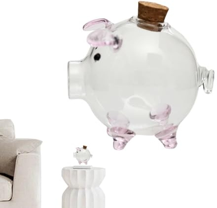 Salvadanaio a forma di maiale, trasparente, a forma di animale, struttura robusta, leggera, funzione di monitoraggio visivo, per bambini, adolescenti, regalo, ricompensa