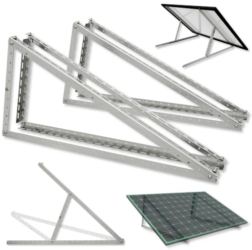 2er-Set KDR Halterung Solarmodul für Balkonkraftwerk – Edelstahl 2,5 mm stark – verstellbar 0-45° – PV Halter 115 cm Balkon Wand Flachdach – für Solarmodule bis 2 m²