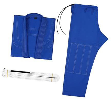 QLECXZI Professional Tailoring Brazilian Jiu Jitsu Gi Waist Belt, Blue, A3 | Lightweight Jiu Jitsu Suit Gear For Children Brazilian Gi Tournament Kimono Uniforms