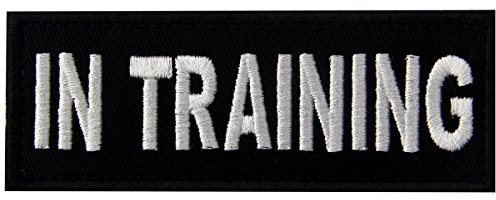 inom utbildningstjänst djurvästar/selar emblem broderad fästkrok och ögla-lapp, 10 x 3,5 cm