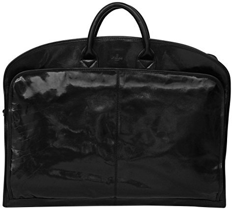 S Babila - Kleidersack aus weichem Vollleder - Kleidertasche für Reisen - Schwarz