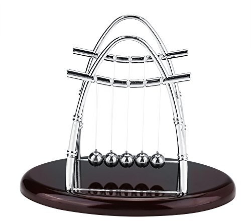 Balancier Pendule de Newton Grande Jeux Scientifiques Éducatif pour Enfant Newtons Physique Science Énergie Pendule Balle d'équilibre Jouet de Bureau Berceau pour Le Bureau à la mai