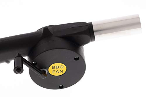 Eurohome Grillgebläse 25cm mit Handkurbel, Grillanzünder, Grillfön für Camping, Grillen
