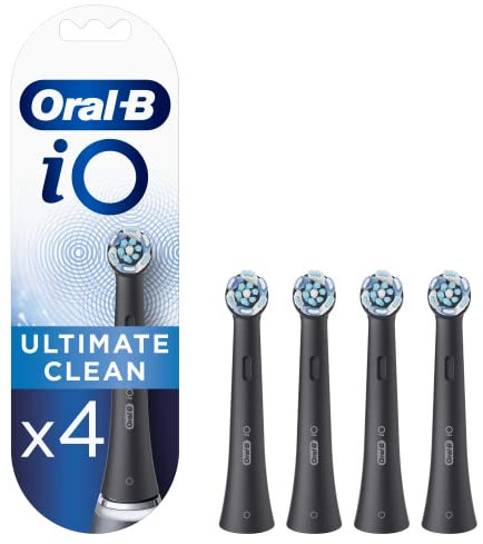 Oral-B iO Ultimate Clean Black Cabezales de recambio, Pack de 4 Unidades