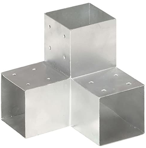 vidaXL Pfostenverbinder Y-Form 3 Hülsen Balkenschuh Holzverbinder Eckverbinder Pfostenecke Balken Verbinder Feuerverzinkt Verzinktes Metall 101x101mm