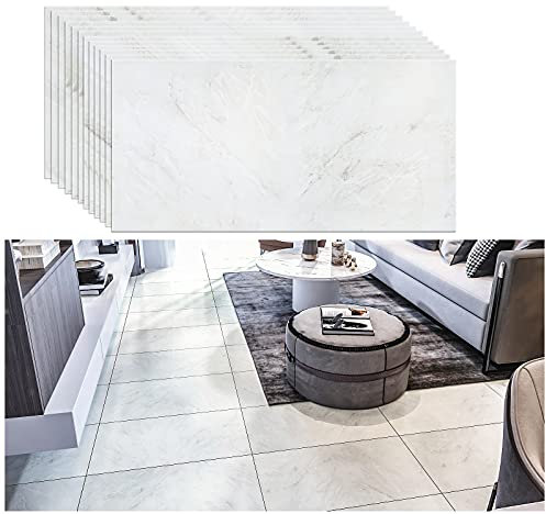 VEELIKE 60cm x 30cm 12 Stück Küche Vinylboden Selbstklebend PVC Bodenbelag Fliesenoptik Marmoroptik Fliesenaufkleber Boden Küche Ölfest Wasserdicht Vinyl Fliesen Wohnzimmer Badezimmer Abnehmbar