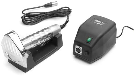 HENDI Coltello elettrico per kebab, shawarma, gyros, spessore di taglio regolabile 0,5-6mm, 8000rpm, taglierina affettatrice elettrica per carne di kebab, 80W, 230V, 232x120x(H)115mm, acciaio inox