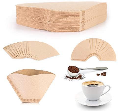 Filtres à café #4, total 120 feuilles, lot de 3, 4-6 tasses, filtre à café jetable en papier naturel, filtre à café biodégradable pour machine à café et à goutte, 120 feuilles