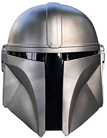 pejapa Mandalorian Full Face Mask Replica Helmet forAdult Large Men Mando Bounty Hunter Accessories for Halloween Cosplay Costume, Silver