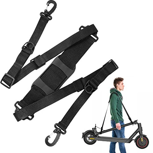 Ainiv Sangle D'épaule pour Trottinette, Sangle Trotinette Electrique, Sangle de Traction pour Scooter Portable pour Vélos Enfants Vélo Pliable Xiaomi M365 Scooter Accessoires(Noir)