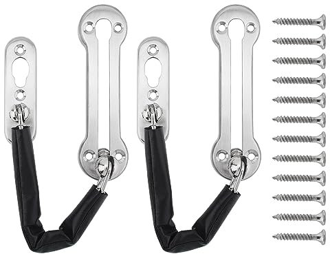 HOJLKLD Serrure de porte à chaîne, 2 pièces antivol en acier inoxydable Serrure de porte de sécurité pour la famille, l'hôtel et l'appartement