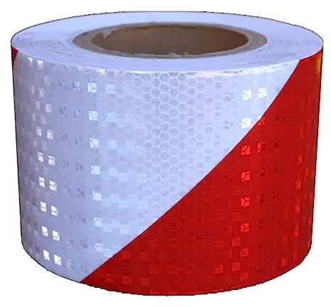 OURECO Nariflettente Autoadesivo per Esterni 5 cm X 25 M Lattice Highlights Nastradale per Auto, Moto, Caschi Giallo, Bianco, Blu, Rosso, E, 1 Pezzo/G/1Pcs