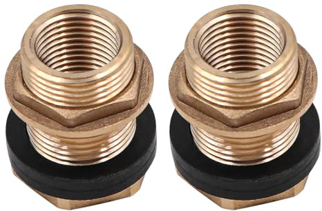 ANCLLO Regentonnen Wassertanks Set 2 Stück Wasserfass Fitting Fassverschraubung mit 3/4 Zoll Außengewinde x 1/2 Zoll Innengewinde für Wasserhähne
