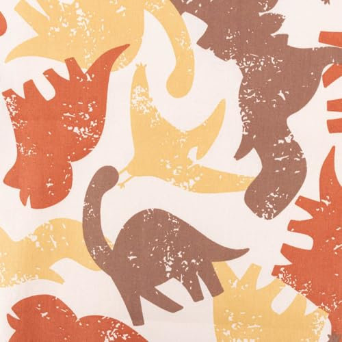 SCHÖNER LEBEN. Kinderstoff Baumwollstoff Webware Dinou Dinosaurier Ecru braun 1,47m Breite