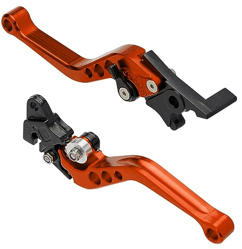 MOCNT 1 Par Motorcykelbroms Kopplingsspakar 22mm Bromshandtag CNC Aluminium Kopplingshandtag Spak Trumbroms Spak Justerbar Skivbroms Orange