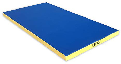 Turnmatte 150 x 100 x 8 cm Schutzmatte Weichbodenmatte Gymnastikmatte Sportmatte (Blau/Gelb)