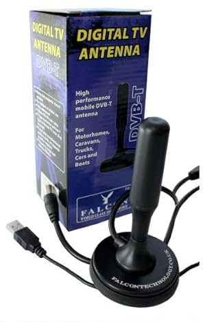 Falcon Amplified Portable Magnetic Mount DTV Aerial for Caravans and Motorhomes (Amplified)