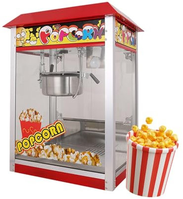 ZPRMMN For Party Electric Oil Popped Commercial Popcorn Maker Popcorn Machine Household Corn Machine DIY (Color : Red, Size : 1400W)