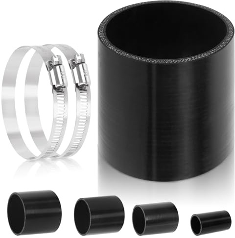 Glarks - Tubo in silicone con accoppiatore dritto da 3 pollici (76 mm) ID, lunghezza 4 pollici (100 mm), 4 strati rinforzati ad alte prestazioni con 2 pezzi di morsetto a T in acciaio inossidabile da
