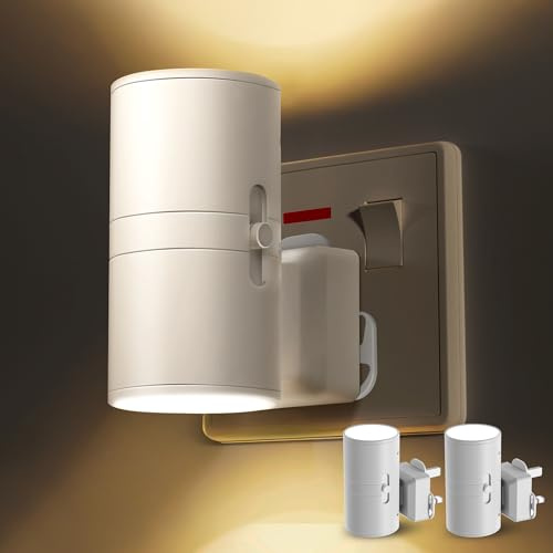 LOHAS-LED Night Light Plug in Wall, Plug in Night Light for Hallway,3000K | LED Nightlight with Dusk to Dawn Sensor,0-100LM,Warm White,Dimmable Nightlight for Bathroom Bedroom Toddler, 2 Pack