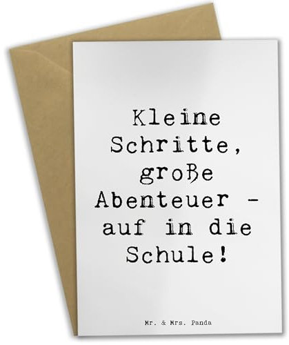 Mr. & Mrs. Panda Grußkarte Spruch Schulanfang Abenteuer - Geschenk, Glückwunschkarte, Schulstarter, doppelkarte, weihnachtskarten, Grußkarten, Motivation, Zuversicht, jubiläumskarte, Vertrauem, Trost