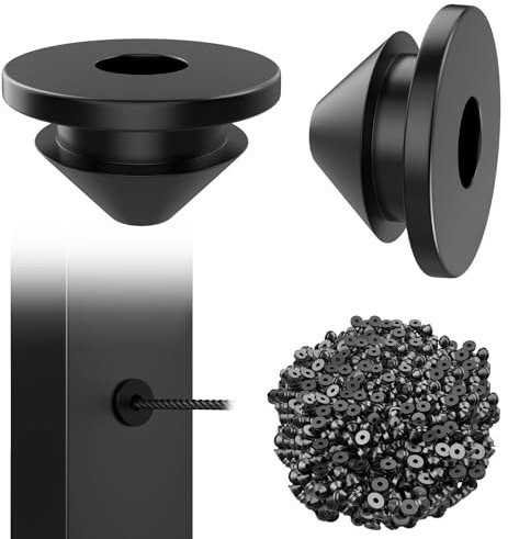 BLIKA 200 Pack Cable Railing Rubber Grommets for 1/8 5/32 3/16 Cables for Metal Cable Railing Posts, 1/8 Cable Railing Grommet, Cable Railing Protective Sleeves for Metal Posts