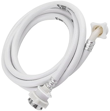 Washing Machine Hose, White, Long Length (9.8ft), Water Inlet Connector, Non-PVC, Premium Quality, Fits Most Automatic Washing Machines, Universal Fit