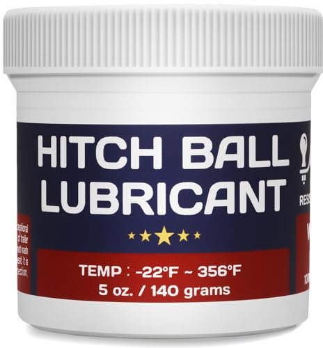 BTAS Trailer Hitch Ball Lubricant Waterproof Grease with PTFE 5oz,Reduces Friction & Wear & Noise on Tow Hitch Mount Balls,King Pins,Hitch Locks,Jacks,ETC.