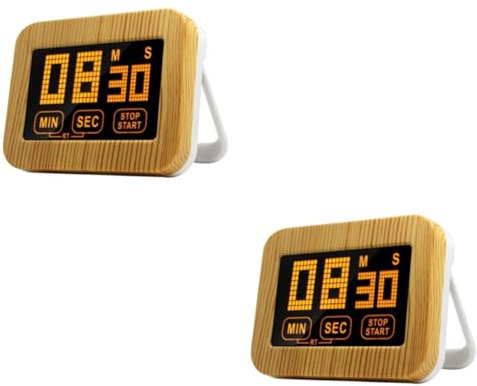 PRETYZOOM 2pcs Magnetic Kitchen Cooking Timer Practical Touch Screen Food Timer Alarm Digital for Home