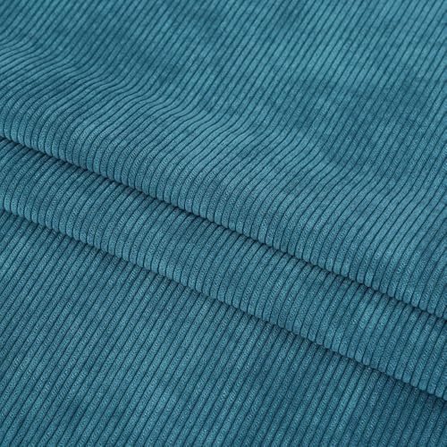 Whakano Cordstoff 50cm x 155 cm Breit Dekostoff Polsterstoff Weich und Bequem Stoffe zum Nähen,DIY Bastelmaterial,Streifen Tuch für Heimkleidung Mantel Hosen Tasche Sofakissen,Blau