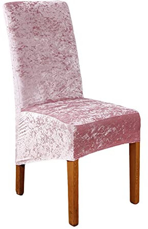 Set di 4 coprisedia elasticizzati per sedie da pranzo, taglia XL, rimovibili e lavabili, con schienale alto, per sala da pranzo, hotel, banchetti, colore rosa