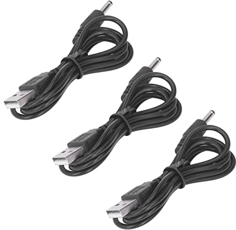 Cavo di Alimentazione USB Cavo di Ricarica Jack 3,5x1,35 Mm per Altoparlante del Telefono con Ventola, Confezione 3 Durevoli