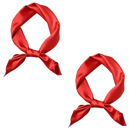 Annlpoy Foulards Femme en Soie Rouge, Bandana Rouge Élégant et Polyvalent, Grand Foulard Carré (50x50 cm) - Accessoire Mode Toute Saison, Cadeau pour Elle (rouge)