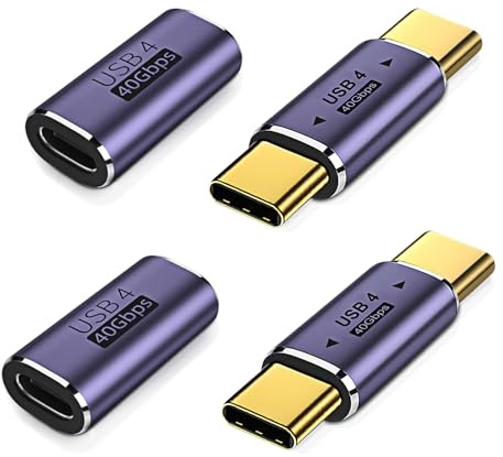 LUIRSAY 4 adattatori USB C femmina, adattatore USB C maschio (maschio a maschio) tipo C femmina adattatore connettore connettore accoppiatore supporta 8K@60HZ 100W ricarica rapida, 40 Gbps con MacBook