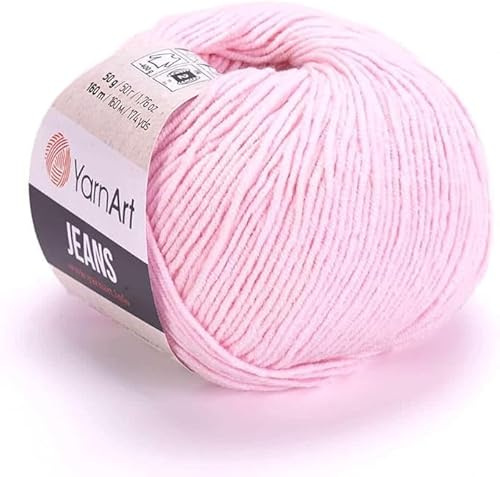Yarn Art Jeans - Premium Baumwollgarn zum Häkeln & Stricken - Vielzahl von Farben - Ideal für Doppelstricken, Kammgewicht, Baby-Projekte, T-Shirt-Garn & mehr, Farbe 74, 1 Packung