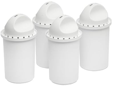 Ecosoft Lot de 4 cartouches pour carafe filtrant, filtre à eau potable domestique, recharge sans bouteilles, goût amélioré, Blanc