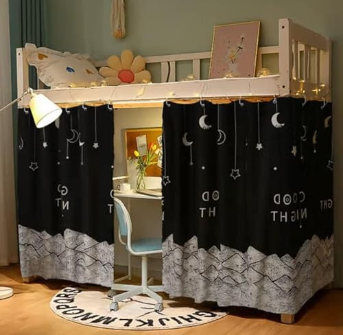 XGOPTS 2 Stück Bettvorhang Vorhang für Bett Vorhänge Kinder Betthimmel Hochbett Bettvorhänge Mädchen Jungen für Kinderbett Bett Etagenbett Studentenwohnheim (1.15x2M)