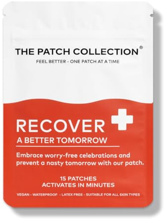 The Patch Collection® - Night Out Patch | Plant Powered, Sustained Release with NAC, Vitamin B1, B2, B3, Turmeric, 100% Natural & Vegan, Latex Free (Pack of 15)