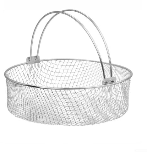 Le panier de friteuse à air comprimé en acier inoxydable de qualité supérieure améliore votre cuisson avec des capacités de cuisson à la vapeur, de déshydratation et de filtrage efficaces