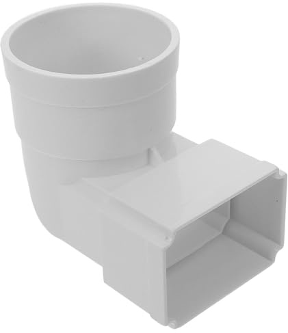 Raccordo quadrato per pluviale a pioggia, design a gomito verticale da quadrato a rotondo, ideale per drenaggio di grondaie di villa, raccordo quadrato per pluviale, gomito verticale da quadrato a