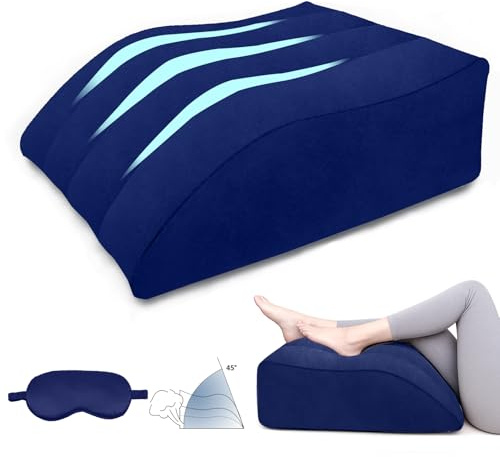 ProPillows Coussin veineux Gonflable et Masque de Sommeil - Coussin cale pour Dormir, récupération chirurgicale - Coussins veineux pour soulager Les Jambes et favoriser la Circulation (Blue)